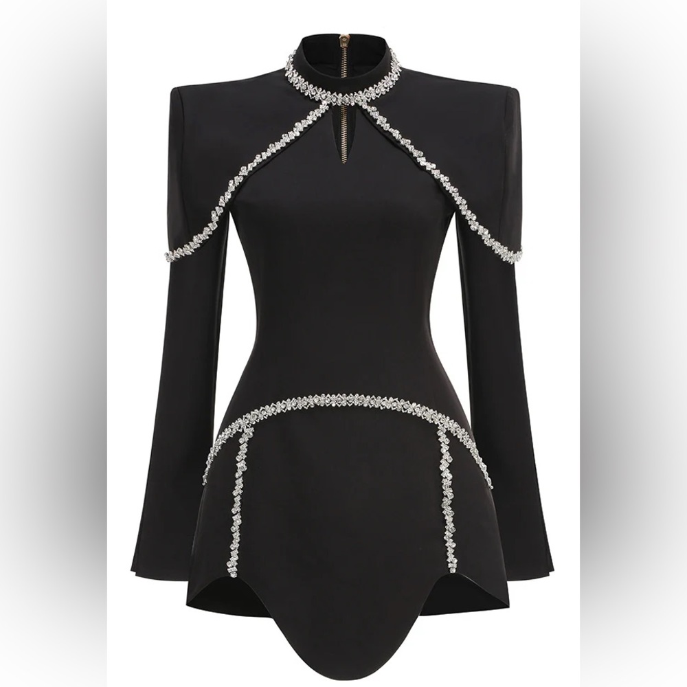 Black Dress with White Detailing